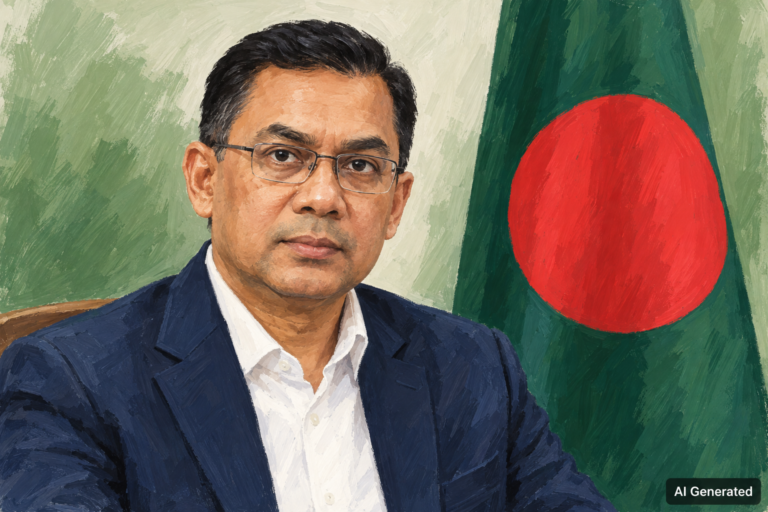 BRICS 2026 की खबर के लिए तारिक रहमान का चित्र — AI Generated